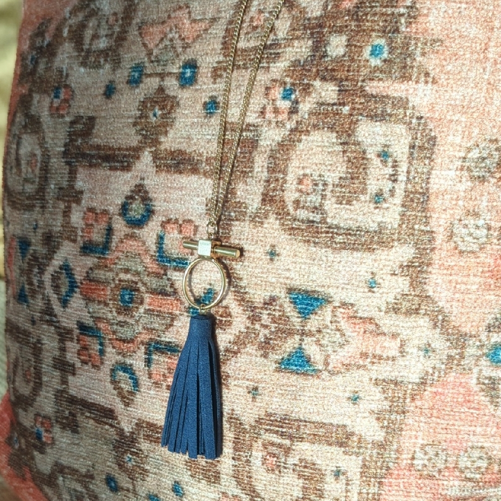 Blue Tassel Necklace